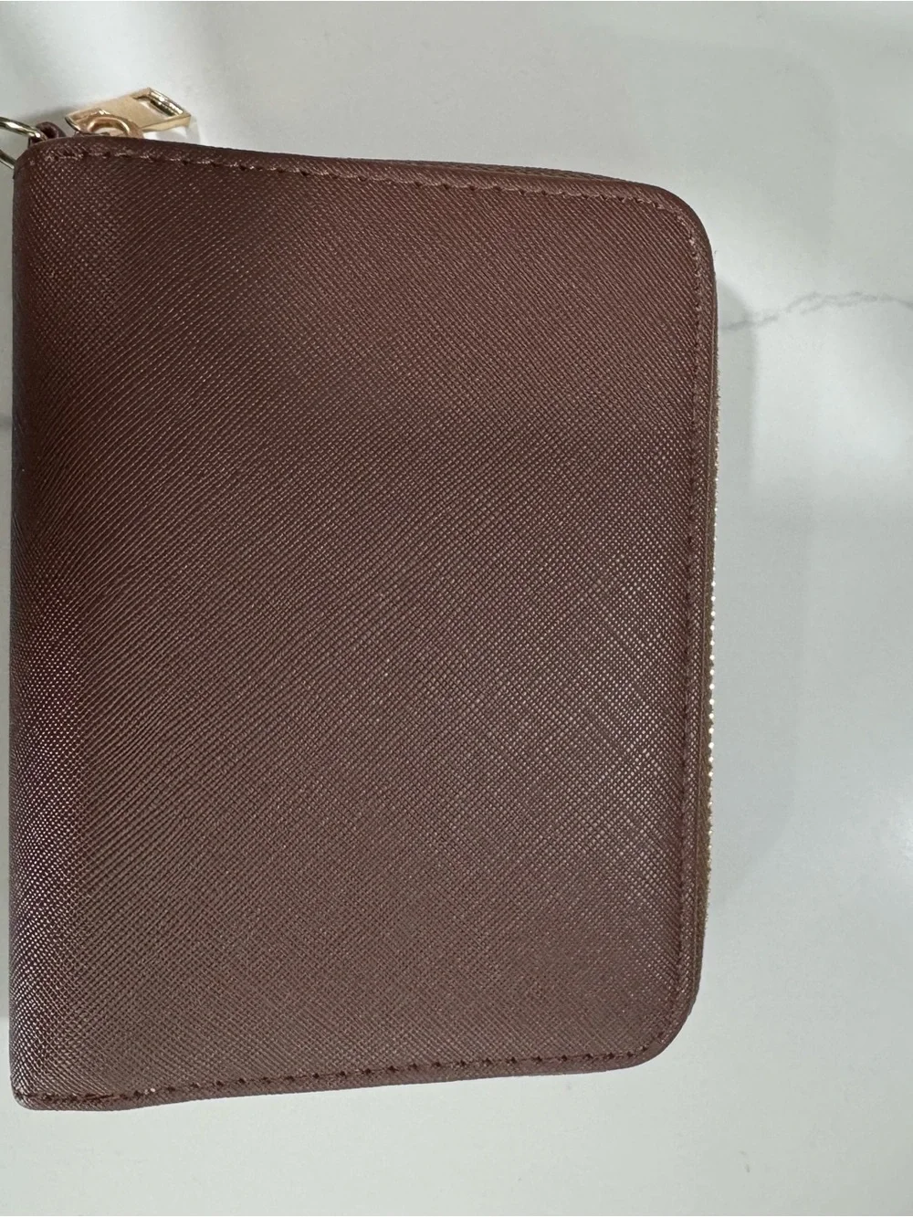 A7 Zip Wallet - Brown Leather Look